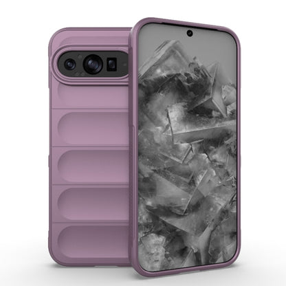 Lavender TPU phone case with textured back flaps and camera cutouts for Pixel phone