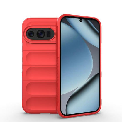 Red TPU phone case with flannel lining, thick bumper and camera cutout