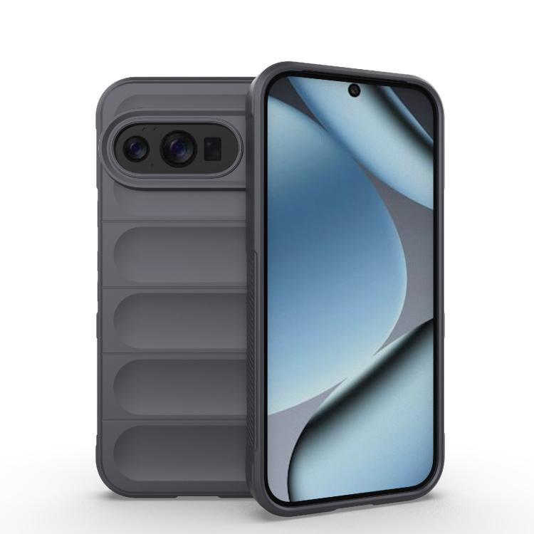 TPU + flannel phone case, dark grey with camera cutout and card-slot design