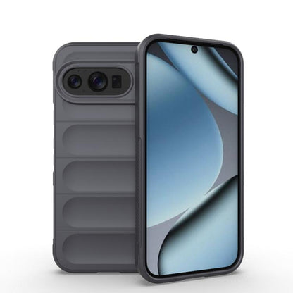 TPU + flannel phone case, dark grey with camera cutout and card-slot design