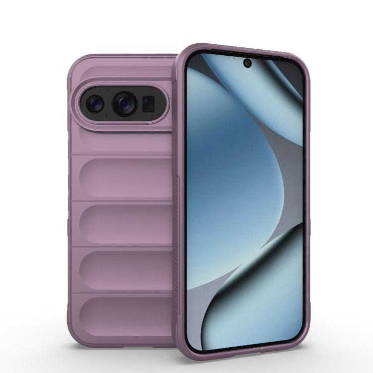 TPU + flannel phone case, purple with camera cutout and card-slot design