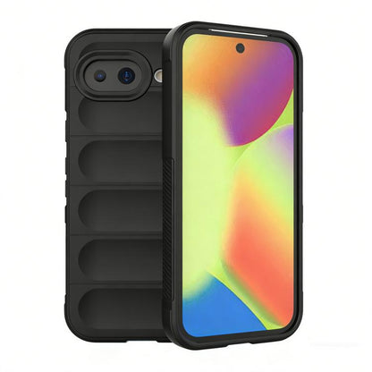 Black TPU phone case with flannel lining, raised camera cutouts and side grip