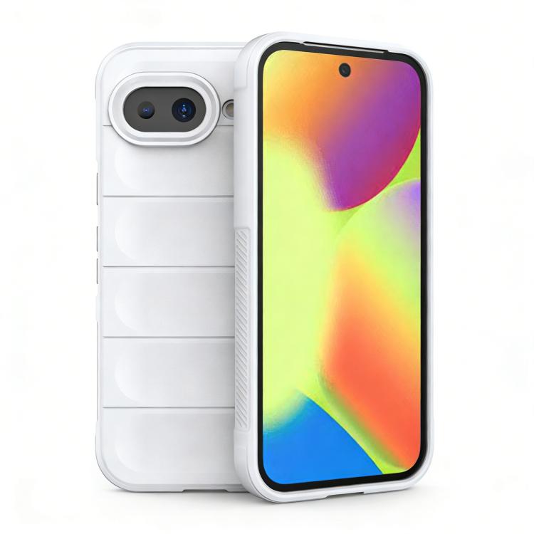White TPU phone case with flannel lining, raised edges and camera cutout