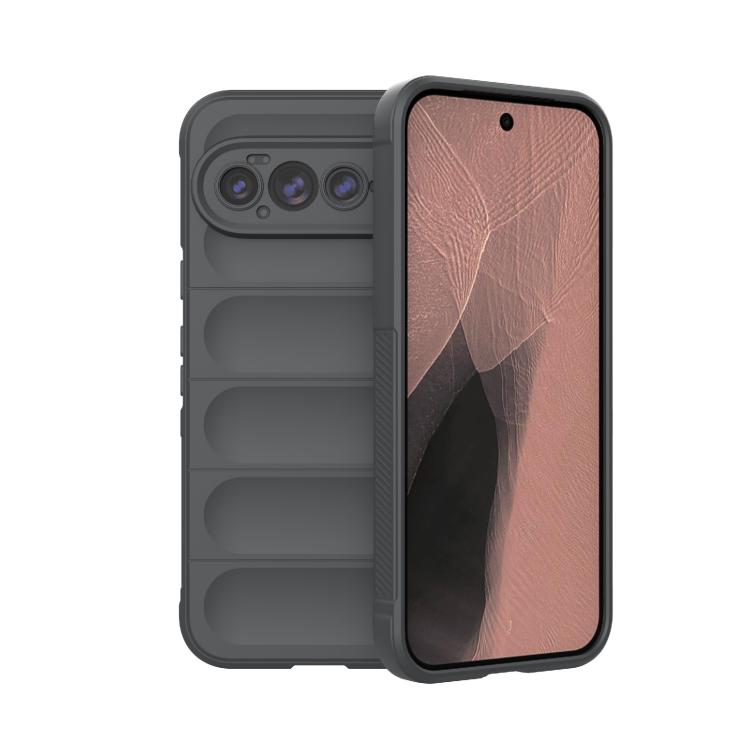 TPU phone case with flannel lining, dark material with pink/rose back window