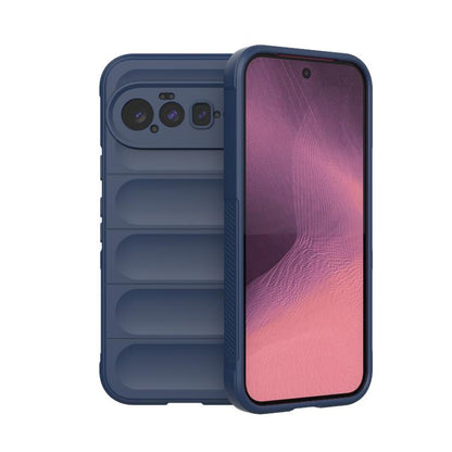 TPU phone case with flannel lining, dark blue, with camera cutouts and raised edges