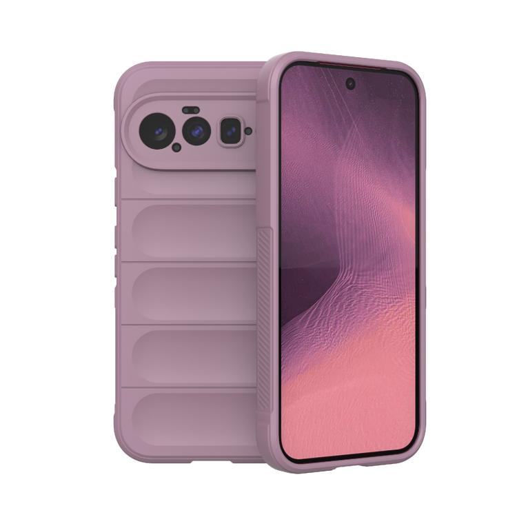 TPU phone case with flannel lining, mauve, with camera cutouts and raised edges