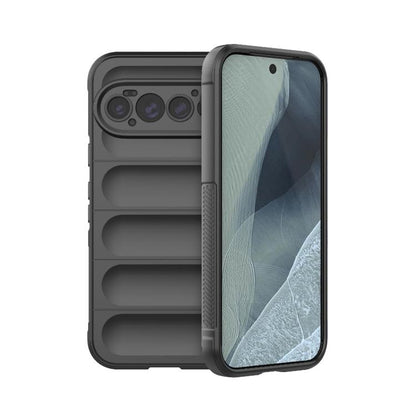 TPU phone case with flannel lining, charcoal gray, with camera cutouts and raised edges