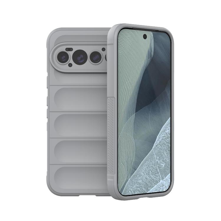 TPU phone case with flannel lining, light gray, with camera cutouts and raised edges