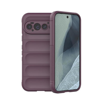 Wine red TPU phone case with flannel lining, raised camera cutouts and side grip