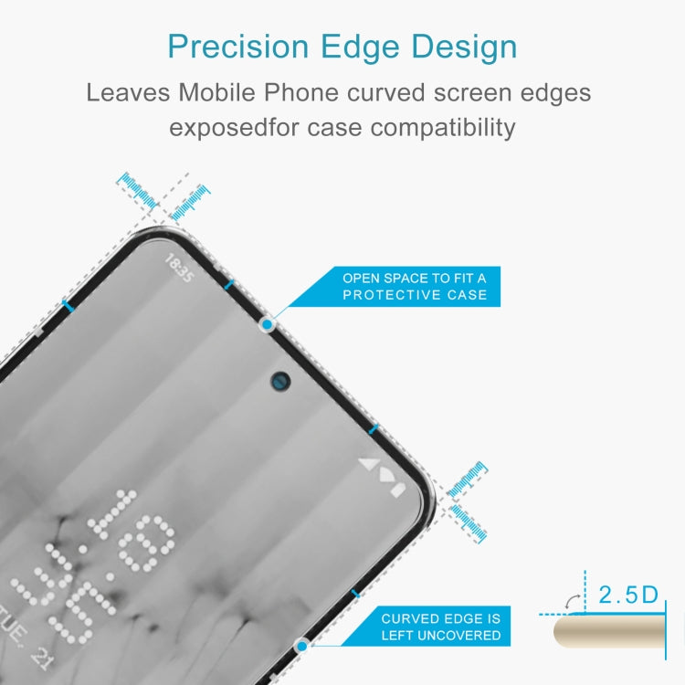 2.5D curved tempered glass film with precise edge design for phone screen fit