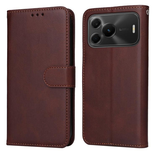 Brown flip leather phone case with card slots and stitched fold-over cover.