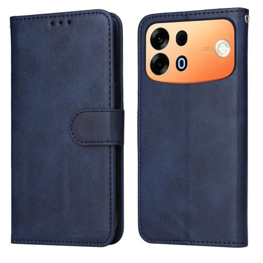 Blue flip leather phone case with card slot window and magnetic front cover