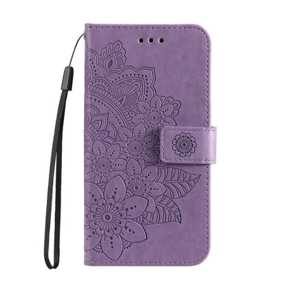 Lavender embossed floral folio phone case with side hand strap and card slot window
