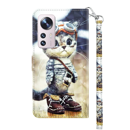Tabby cat leather-look phone case with goggles, folio cover and side wrist strap