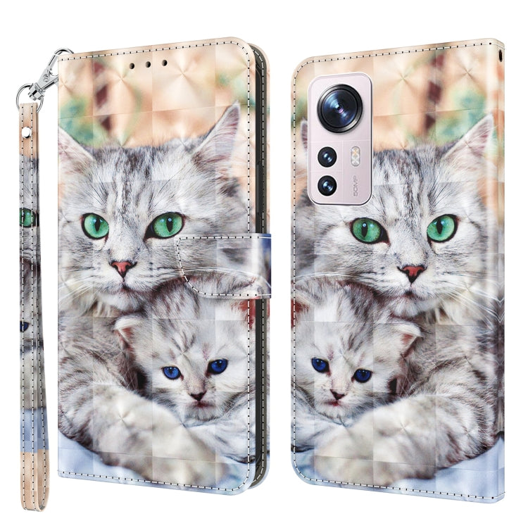 Leather-look white cat phone case with green eyes, wallet cover with wrist strap