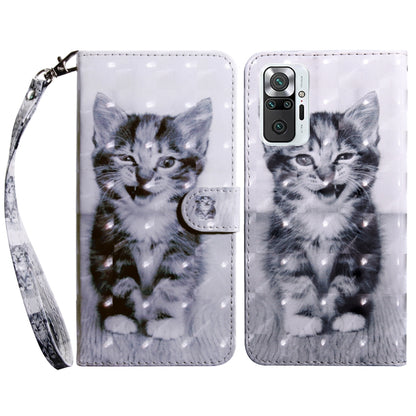 Leather phone case with gray kitten photo print and wrist strap, flip cover.