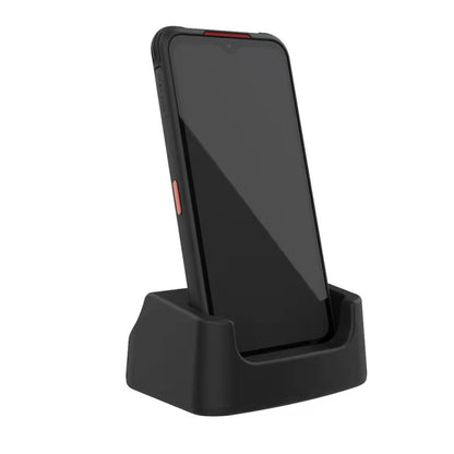 Black desktop charging dock holding a phone upright, for AGM G2