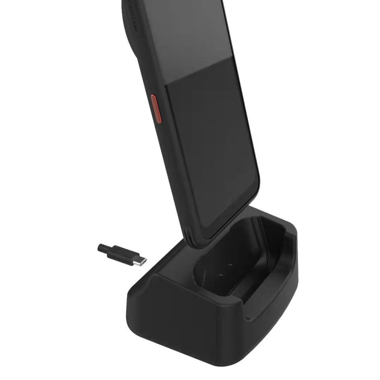 Black charging dock with open cradle and connector port, for AGM G2