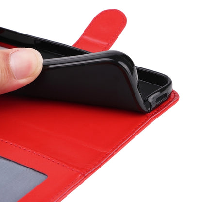 Embossed sunflower leather phone case, red, close-up of corner protection