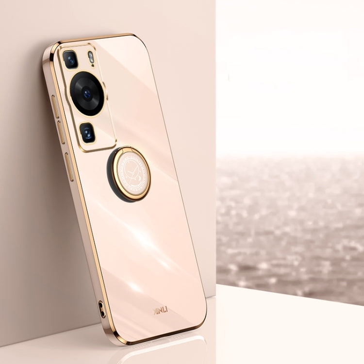 Cream phone case with gold ring holder and camera cutouts