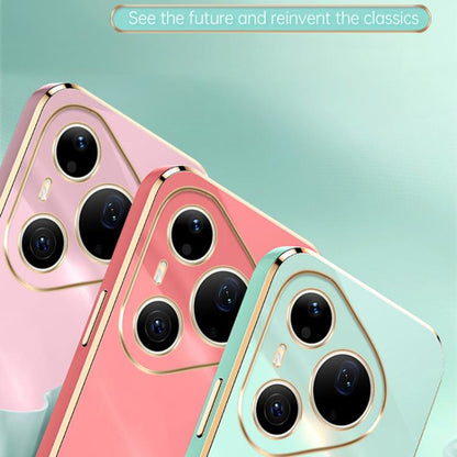 Pink TPU phone case close-up with electroplate trim and ring holder circle near center