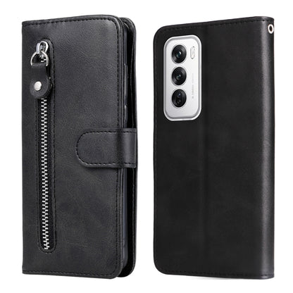 Black leather phone wallet case with zipper and card pocket front flap