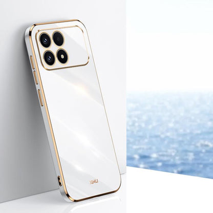 White TPU phone case with electroplate edge and raised camera cutouts