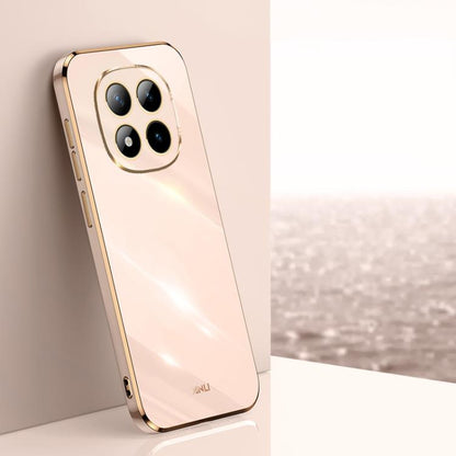 White TPU phone case with electroplate border and raised camera cutouts
