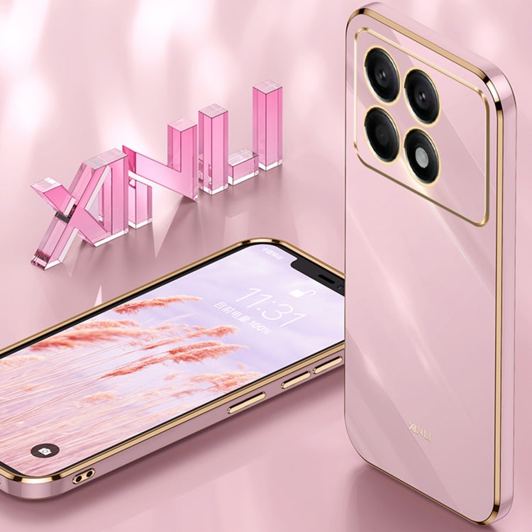 Rose pink TPU phone case with ring holder, electroplated edge, four camera cutouts