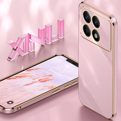 Rose pink TPU phone case with ring holder, electroplated edge, four camera cutouts