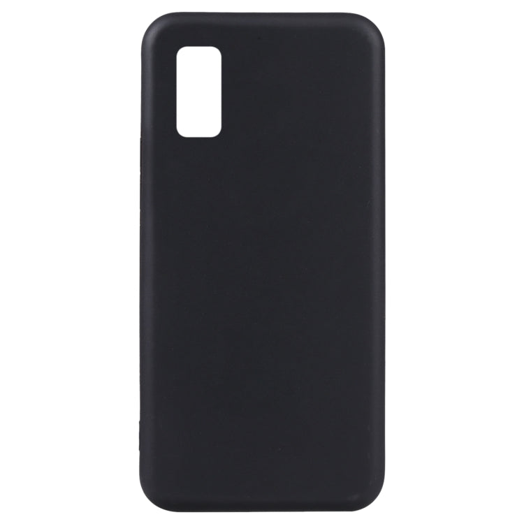 Black TPU phone case with top cutout and bottom port opening