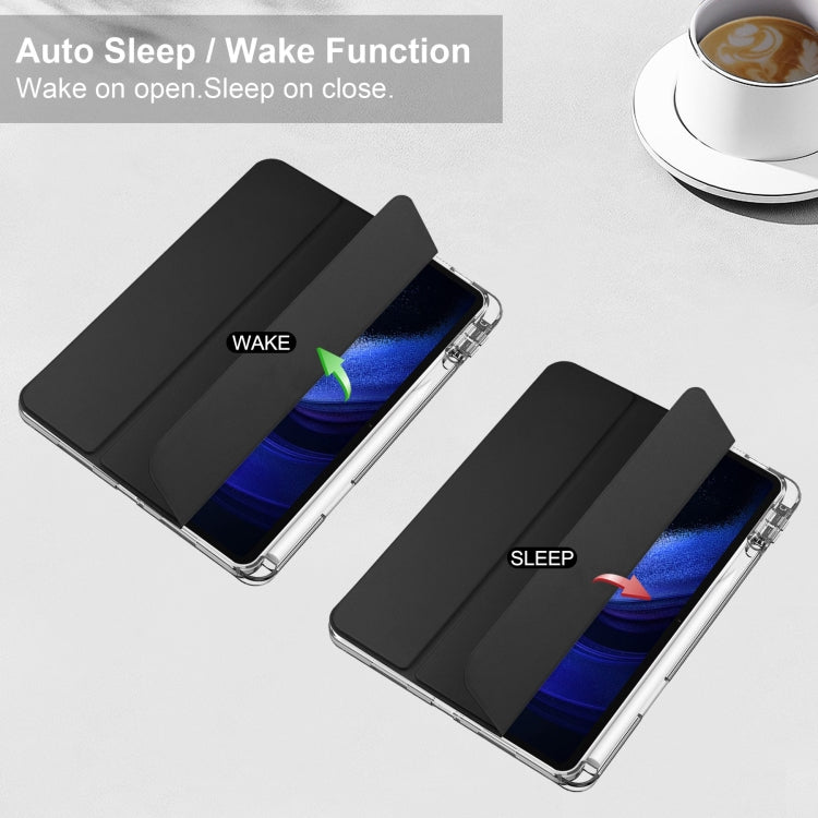 3-fold tablet case with black folio covers and auto sleep/wake style flap