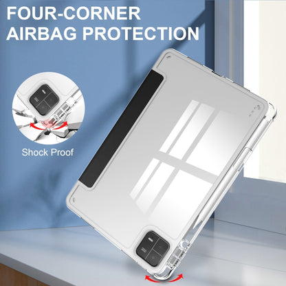 Clear TPU tablet case with four-corner shock protection and folio back panel