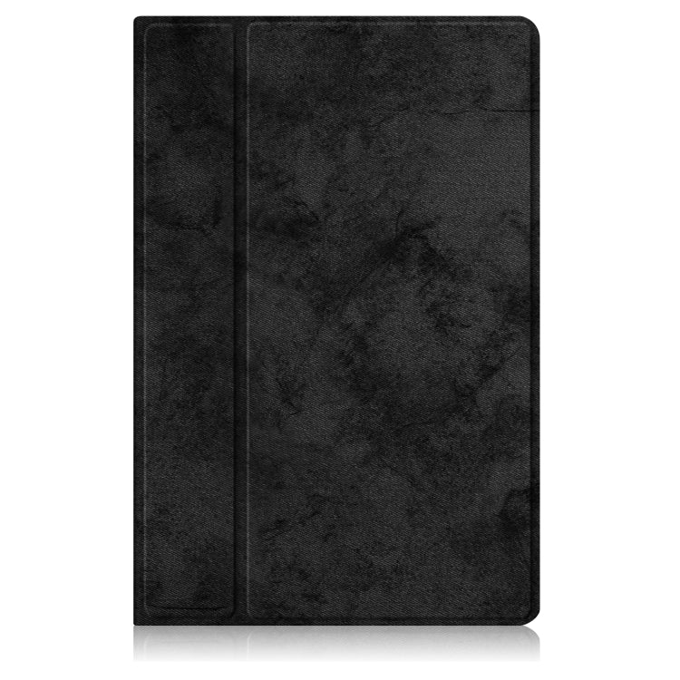 Black folio-style smart tablet case with textured leather-look cover