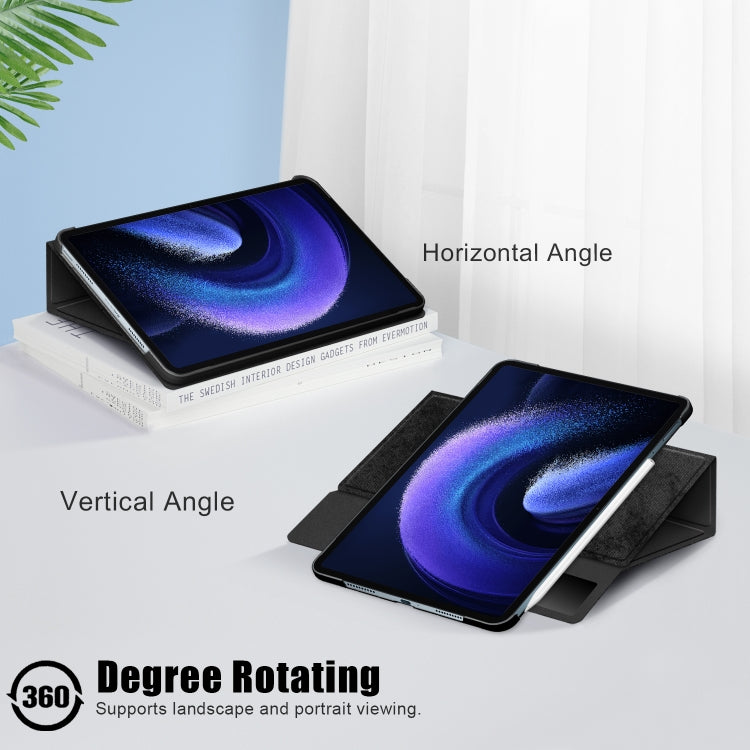 Blue smart tablet case with multi-angle 360 rotating stand and folio support