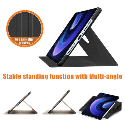 Black smart tablet case with multi-angle rotating stand and tablet viewing support