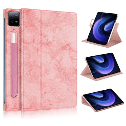Pink smart tablet case with 360 rotating stand, folio cover, and pen holder