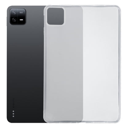 Transparent TPU tablet case with gray back panel and camera cutout