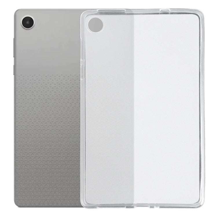 Clear TPU tablet case with camera cutout and raised corners