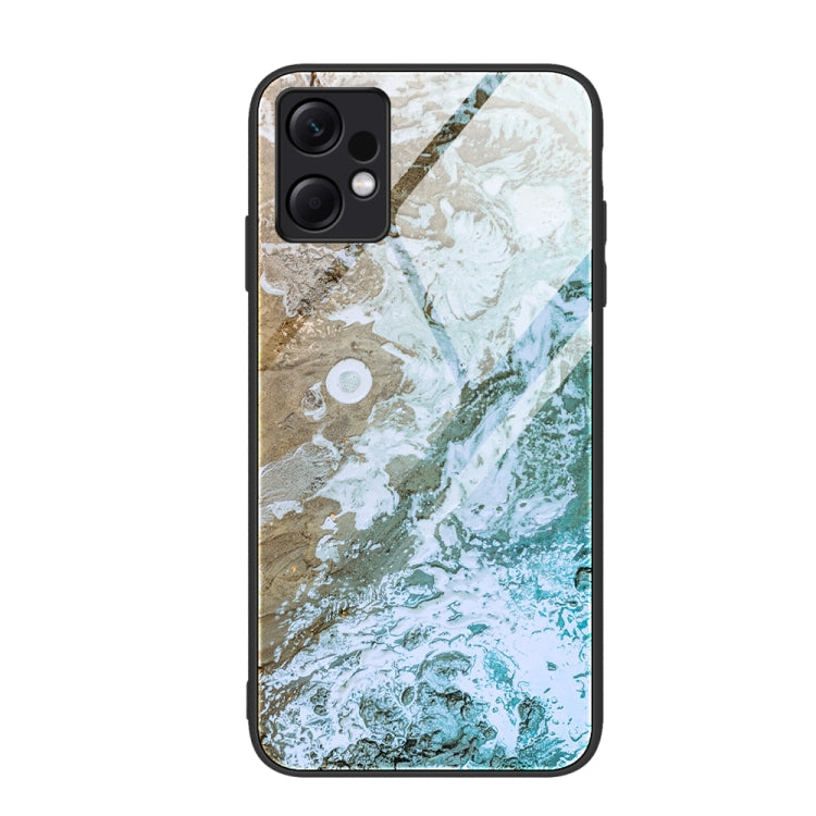 Glass protective phone case with white and green marble with tan accents