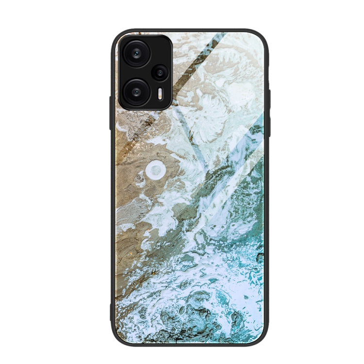 White and green marble pattern glass protective phone case with camera cutouts
