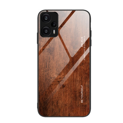 Rust-brown wood-grain TPU phone case with diagonal geometric stripes