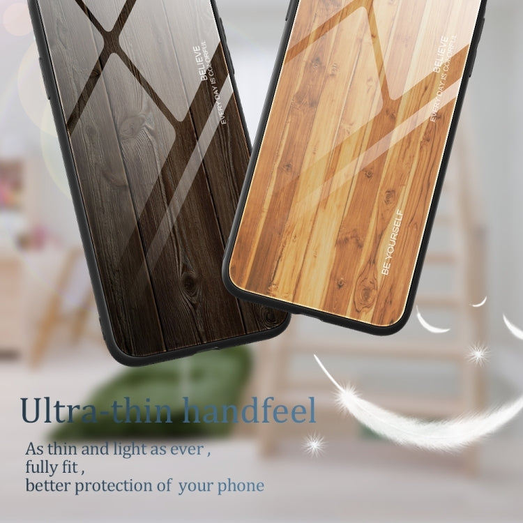 Wood grain TPU phone case set, dark and light brown, with camera cutouts