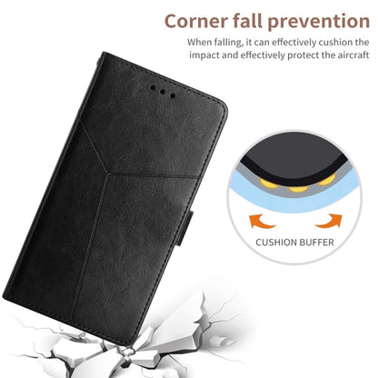 Black flip leather phone case with padded corner protection detail.