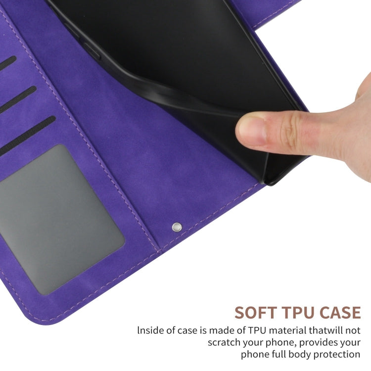 Purple folio phone case interior TPU cover with card slots and side opening