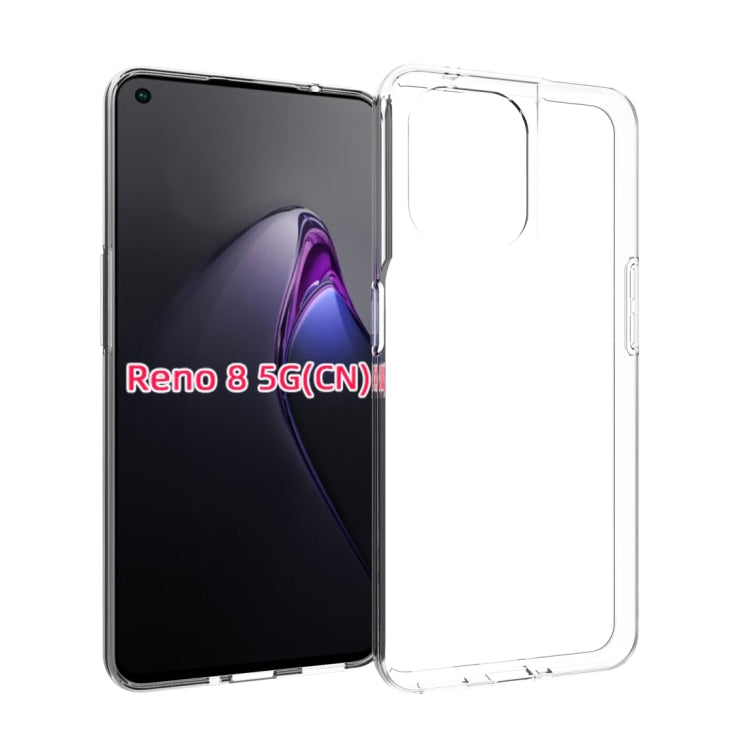 Clear TPU phone case showing front cover and back cover, with side cutouts
