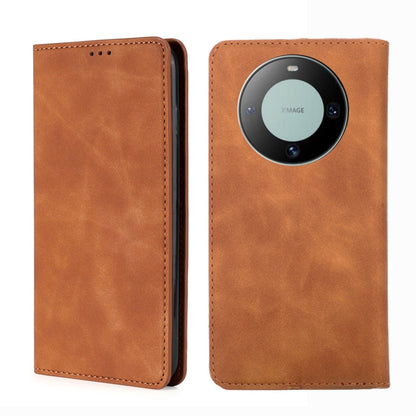 Tan magnetic leather phone case with camera cutout and card slot