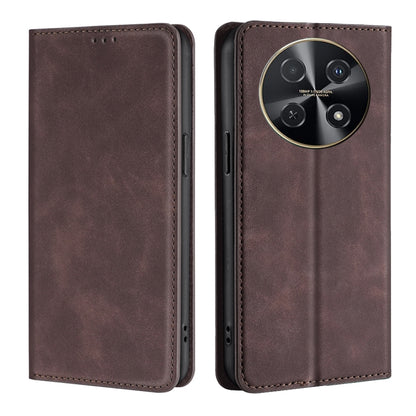 Dark brown leather magnetic phone case, camera and button openings