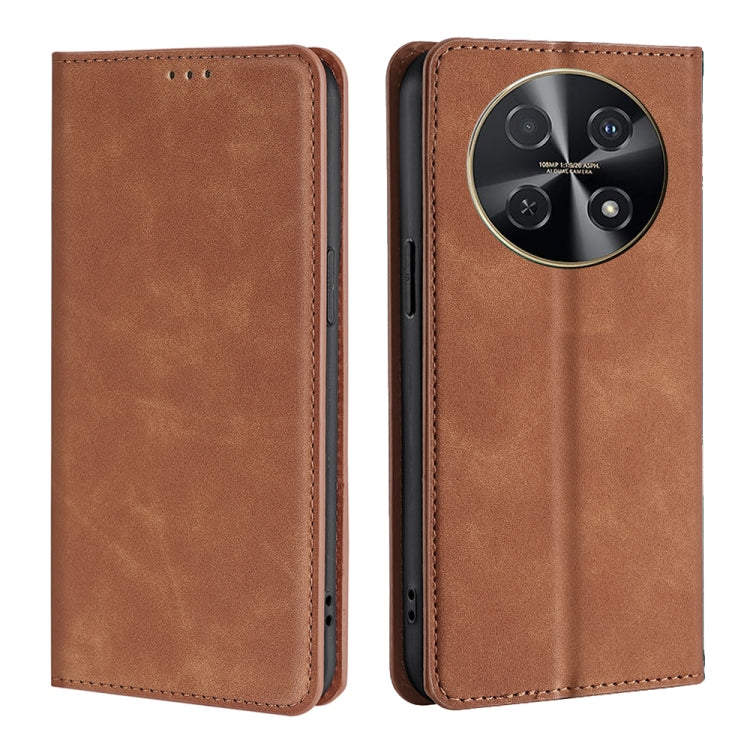 Light brown leather magnetic phone case, camera and button openings