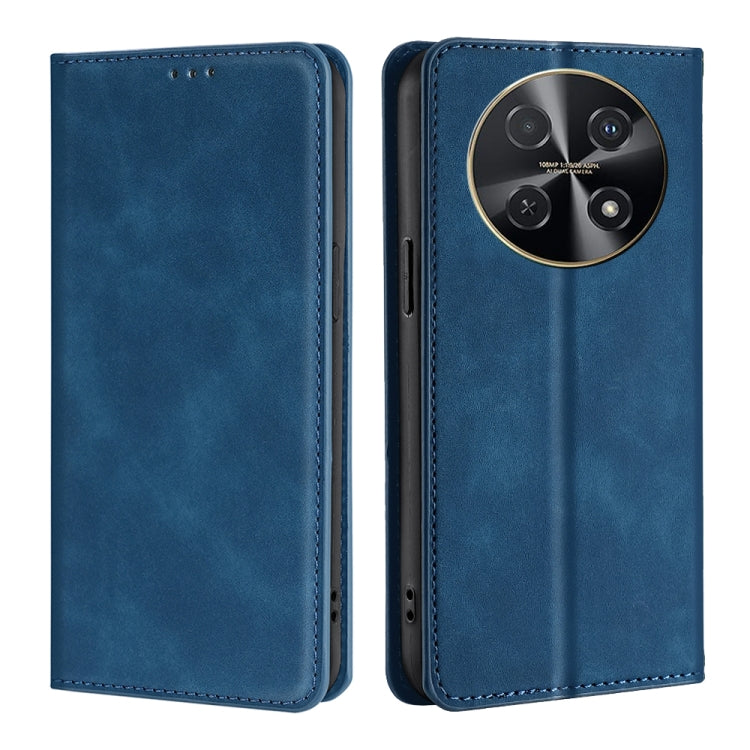 Blue leather magnetic phone case, camera and button openings